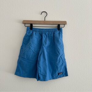 Patagonia Baggies Shorts Boys Medium Blue 7” Outdoors Swim Trunks